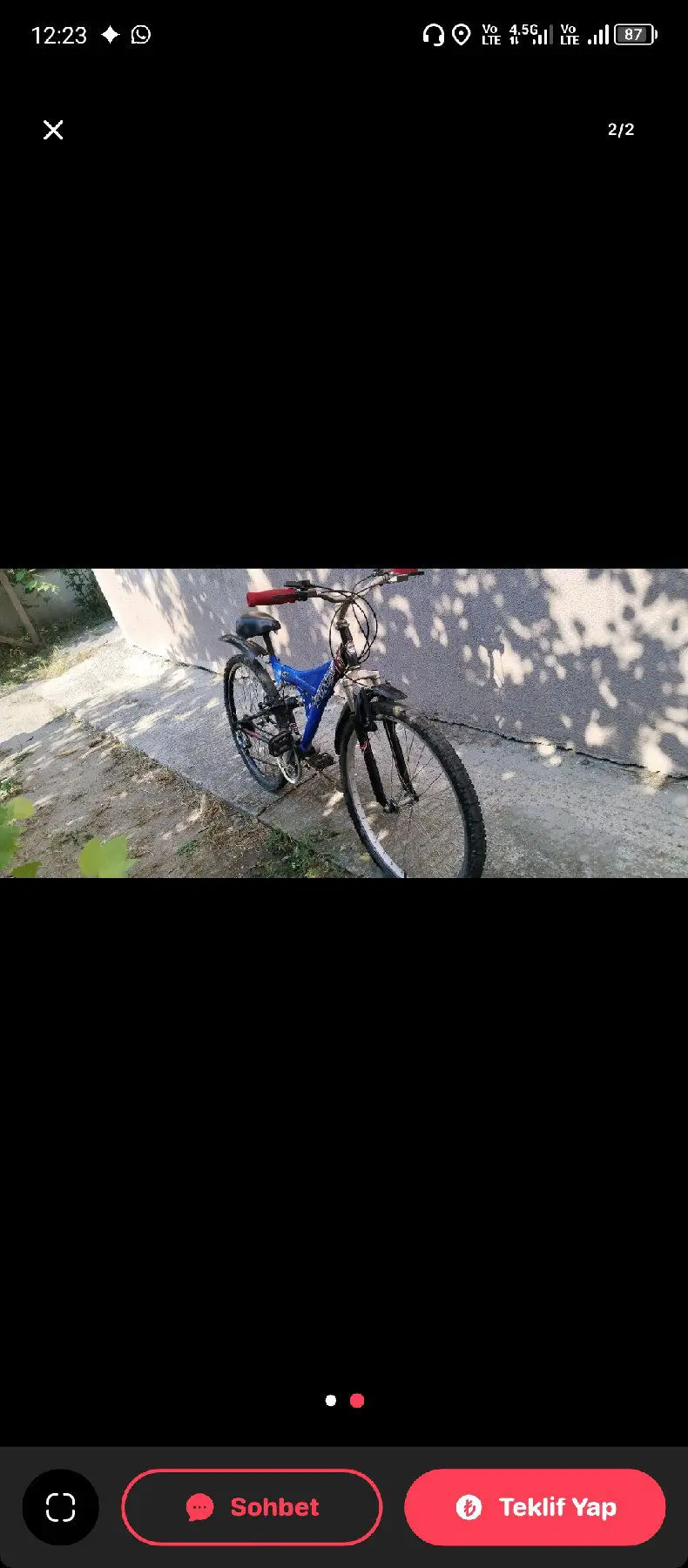 Mavi dağ bisikleti