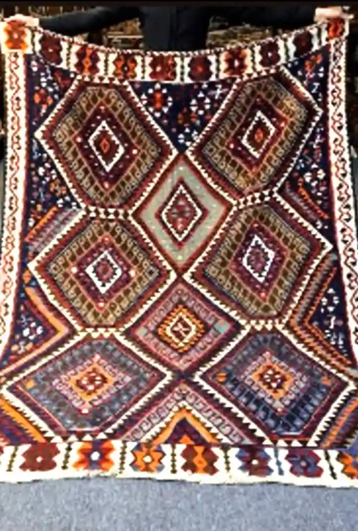 Desenli dekoratif el dokuma yün kilim halı