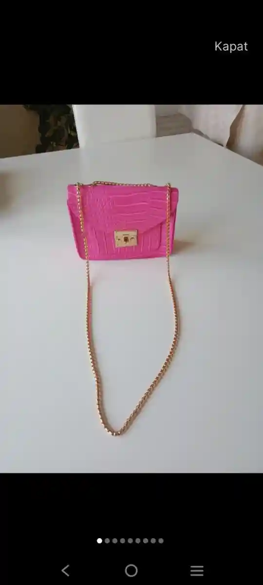 şık pembe askılı çanta ilan görseli