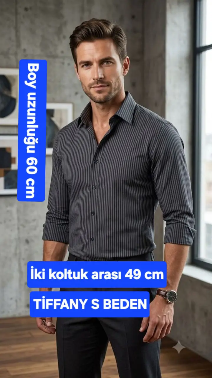 çizgili erkek gömleği - tiffany s beden