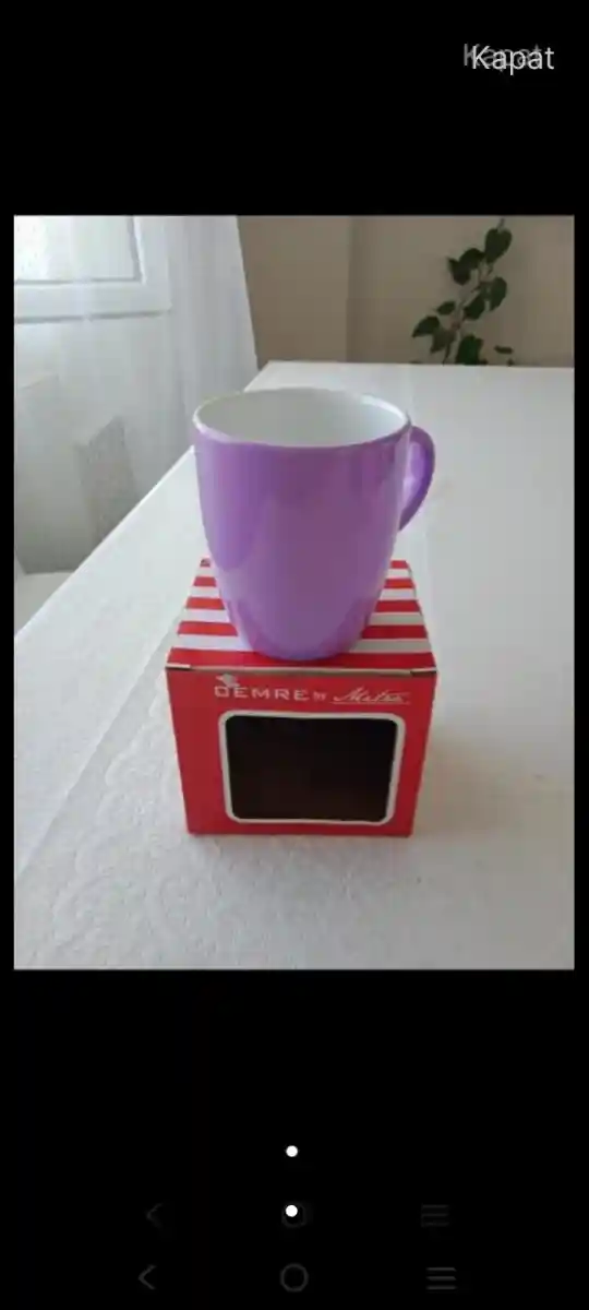 Mor renkli kupa