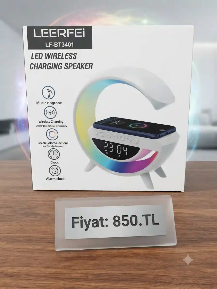 Led işıklı kablosuz şarj hoparlörü
