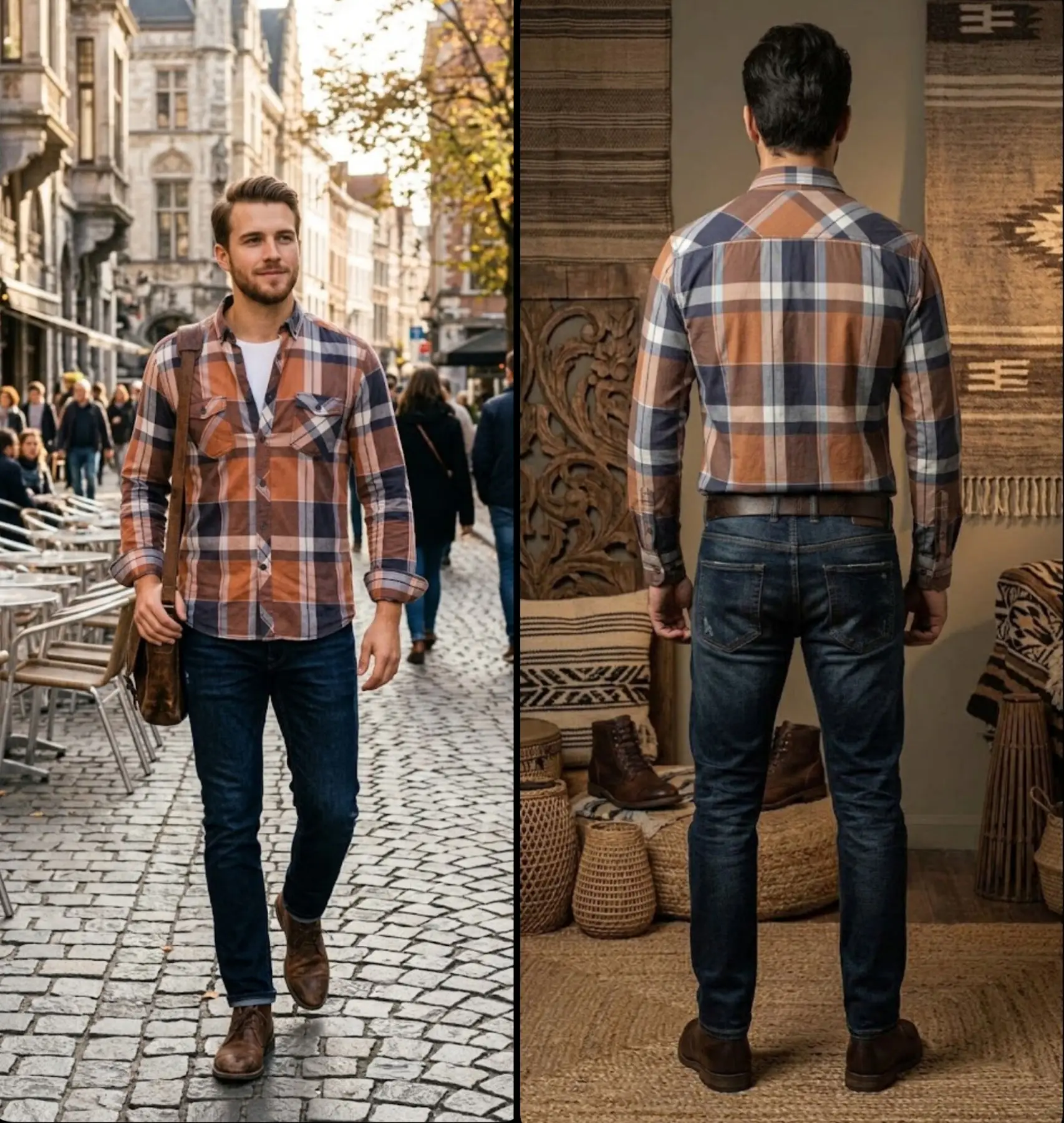 Kareli  gömlek slimfit