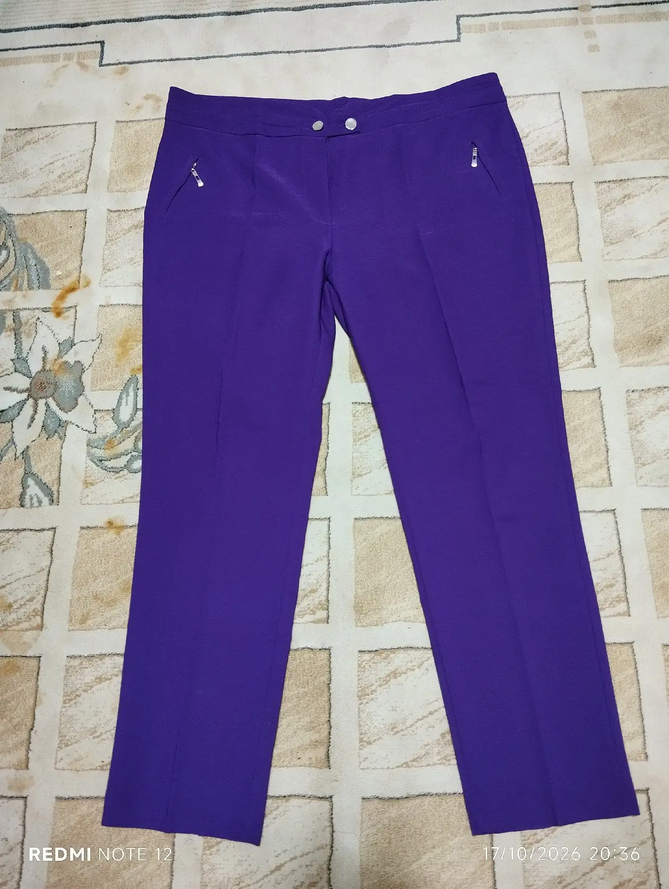 Patlıcan moru 46 48 beden pantolon sorunsuz