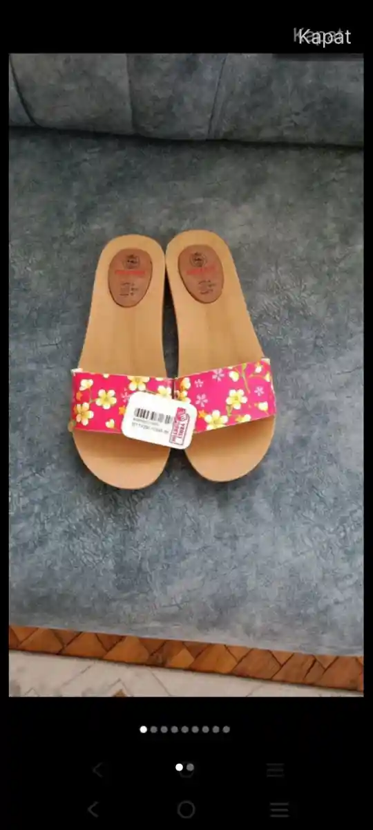 çiçek desenli yaz terliği