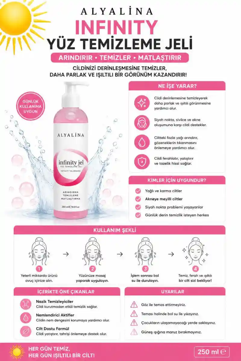 Alyalina infinity yüz temizleme jeli ilan görseli