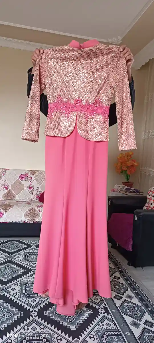 Pembe şık abiye