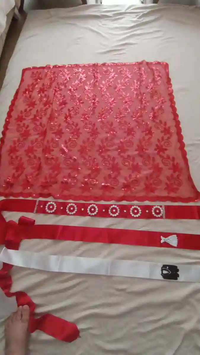 Kına duvağı seti gelin kemeri gelin ve damat takı kurdelasi gelin kemeri