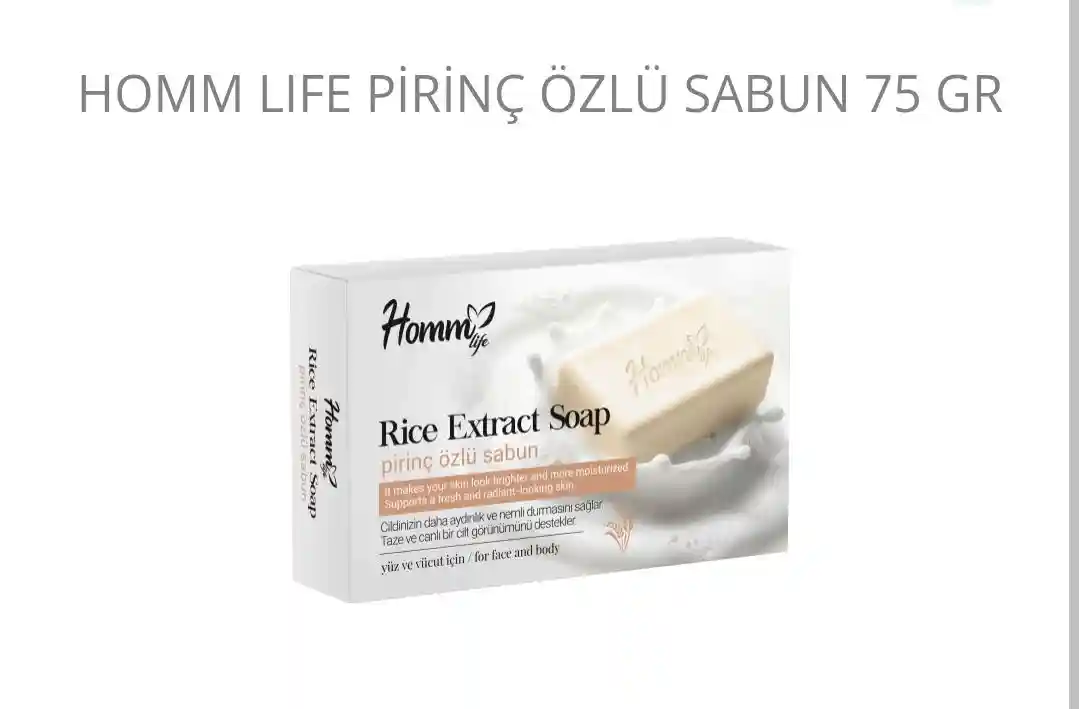 Homm life pirinç özlü sabun 75 gr ilan görseli