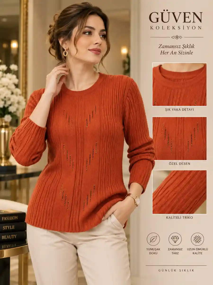 Güven collection – etiketi üzerinde vintage triko kazak