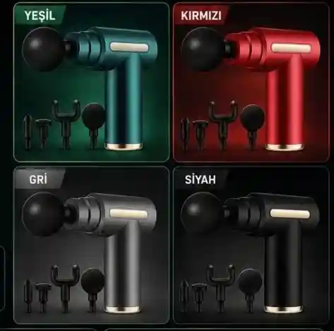 Kırmızı masaj aleti - farklı başlıklarla