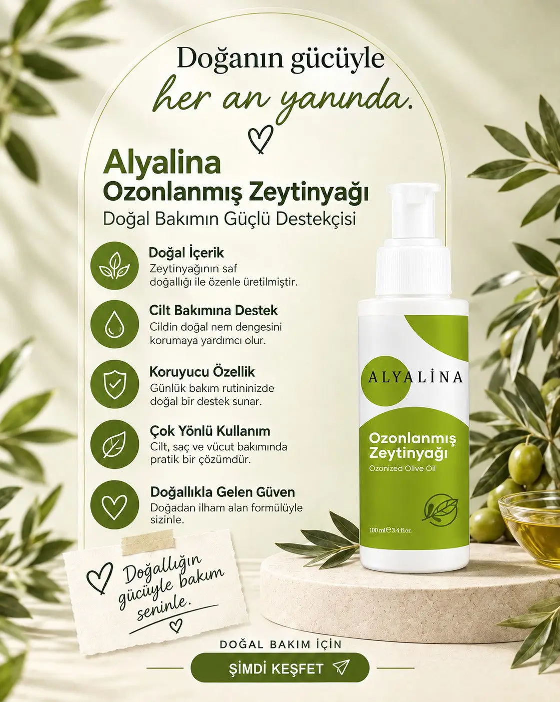 Alyalına ozonlanmış zeytinyağı