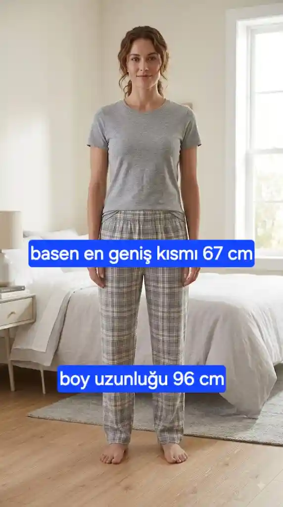Kadın gri desenli pijama altı 4 ürün 400 tl