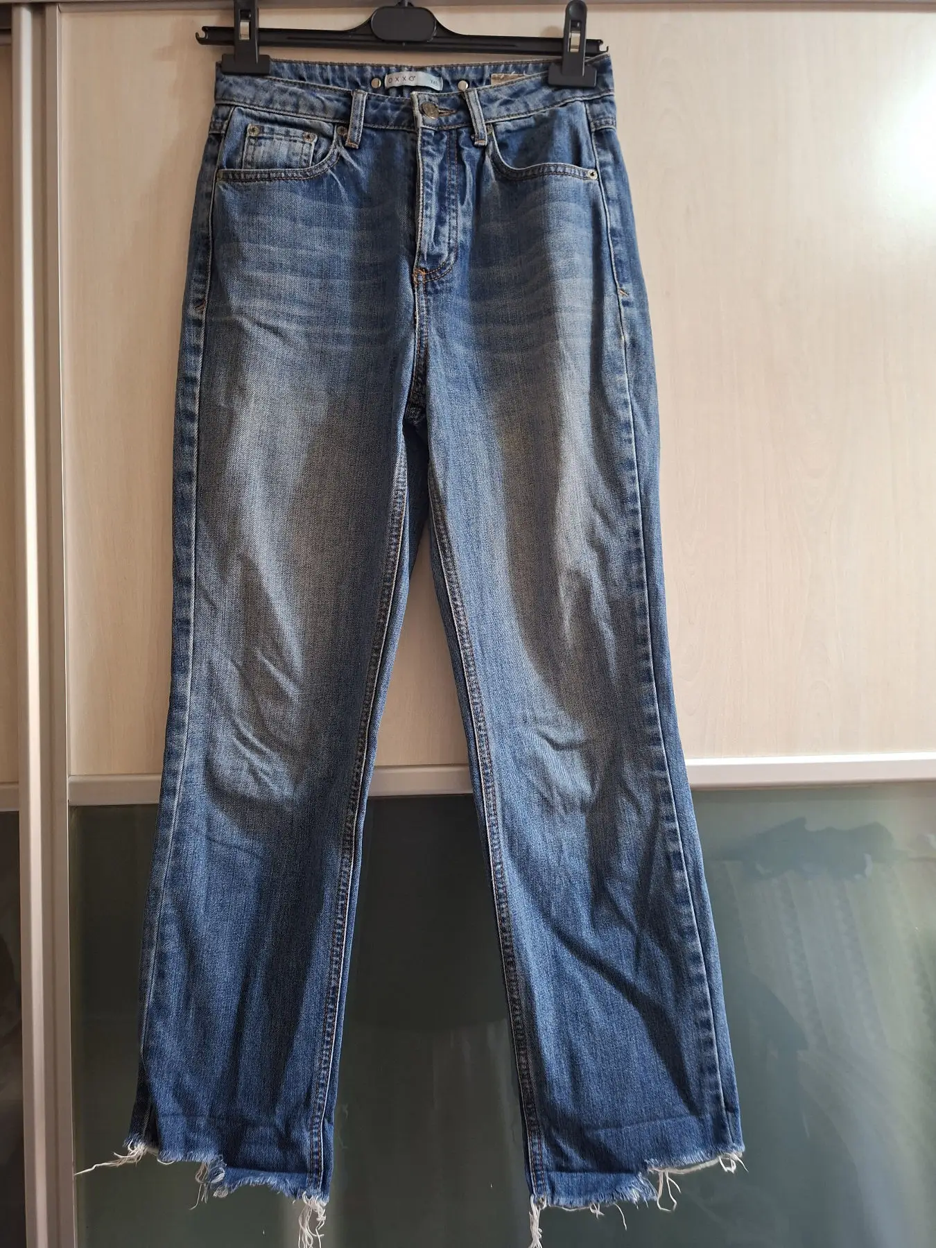 Yüksek bel mavi kot pantolon