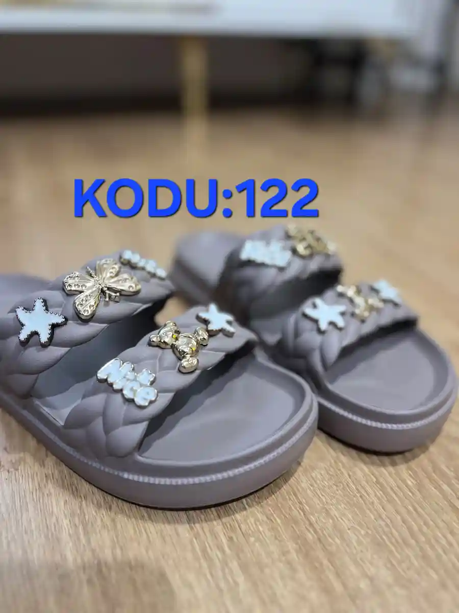 38 numara #taşlı ve #örgü #detaylı #çift #bantlı #terlik - kodu:122 #atlassshop çok şık beden: