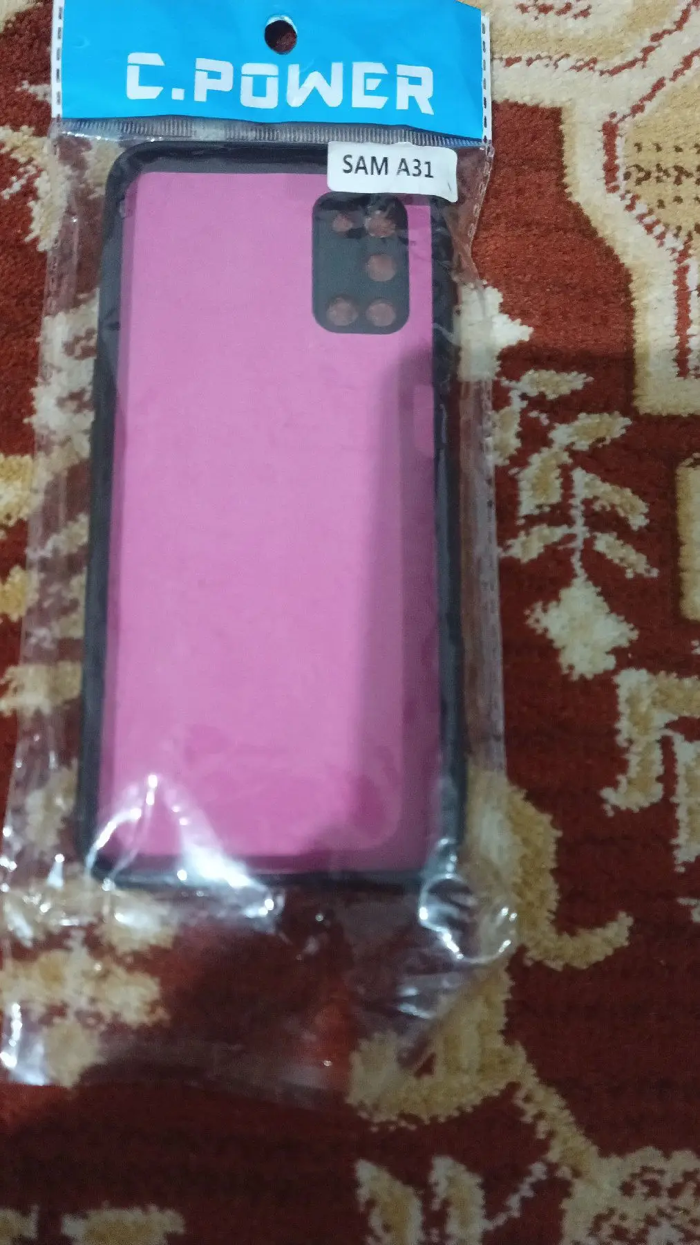 Dışı siyah içi pembe samsung a31 silokon kılıfı