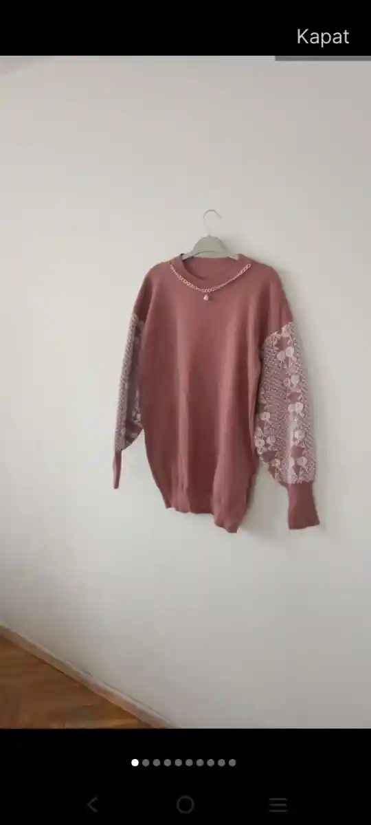 Desenli pembe sweatshirt