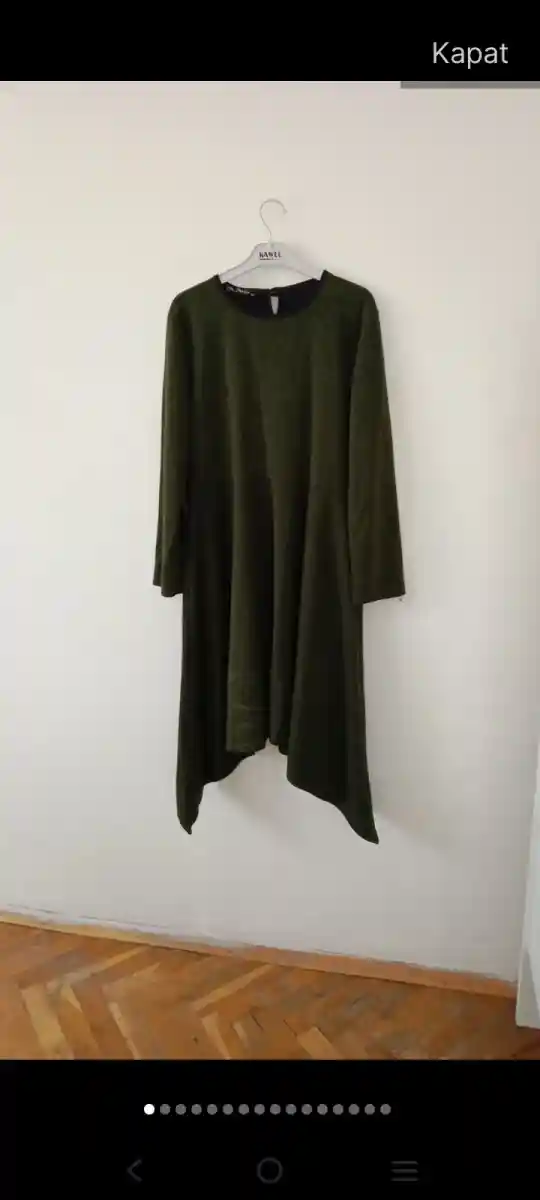 Yeşil uzun kollu elbise