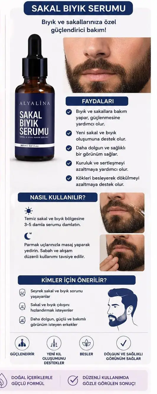 Alain sakal ve bıyık serumu ilan görseli