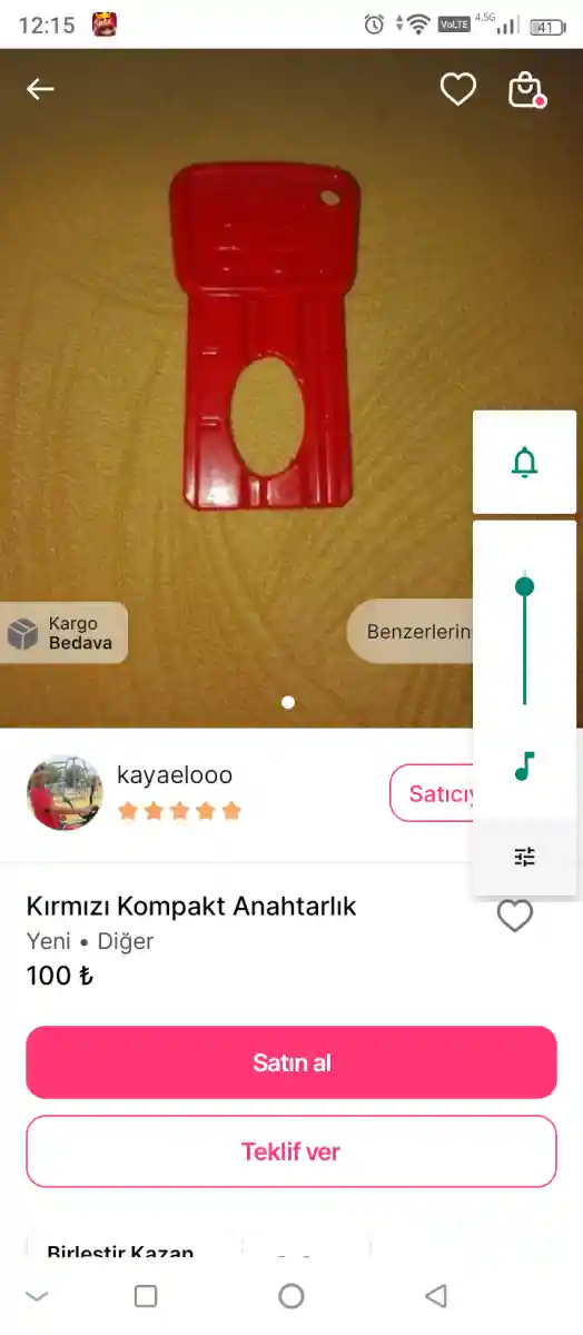 Kırmızı kompakt anahtarlık pilsan anahtar