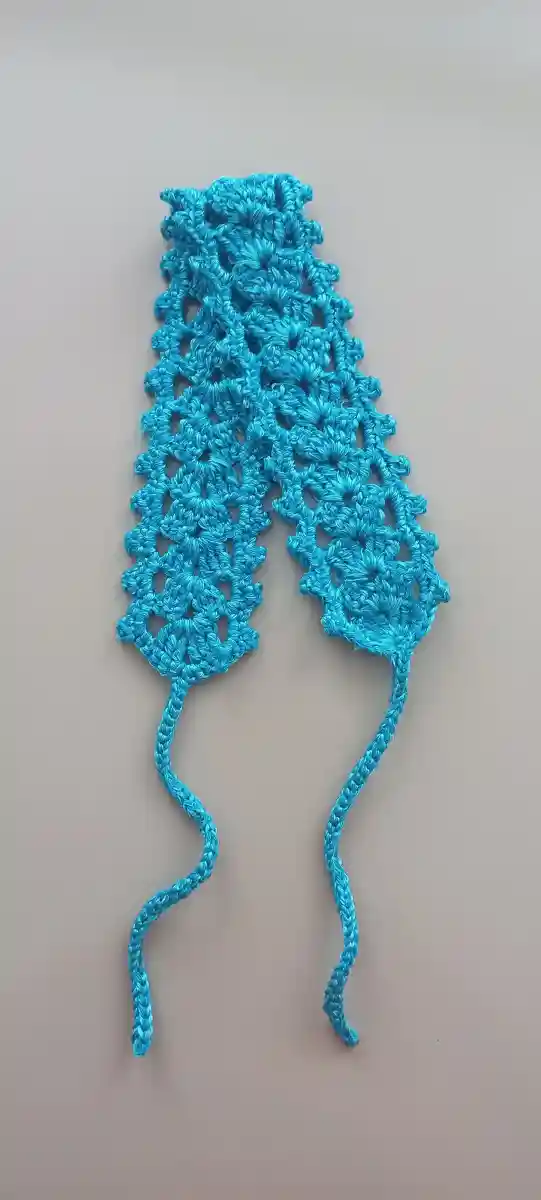 Mavi örgü aksesuar bandana