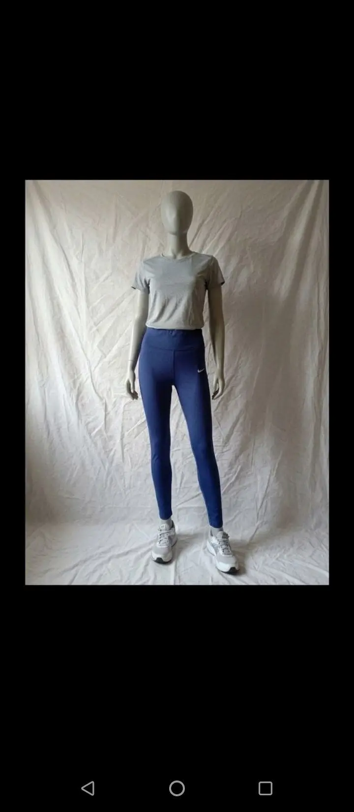 S beden/nike lacivert yüksek bel spor tayt nike logolu lacivert spor tayt, yüksek bel ve bileğe