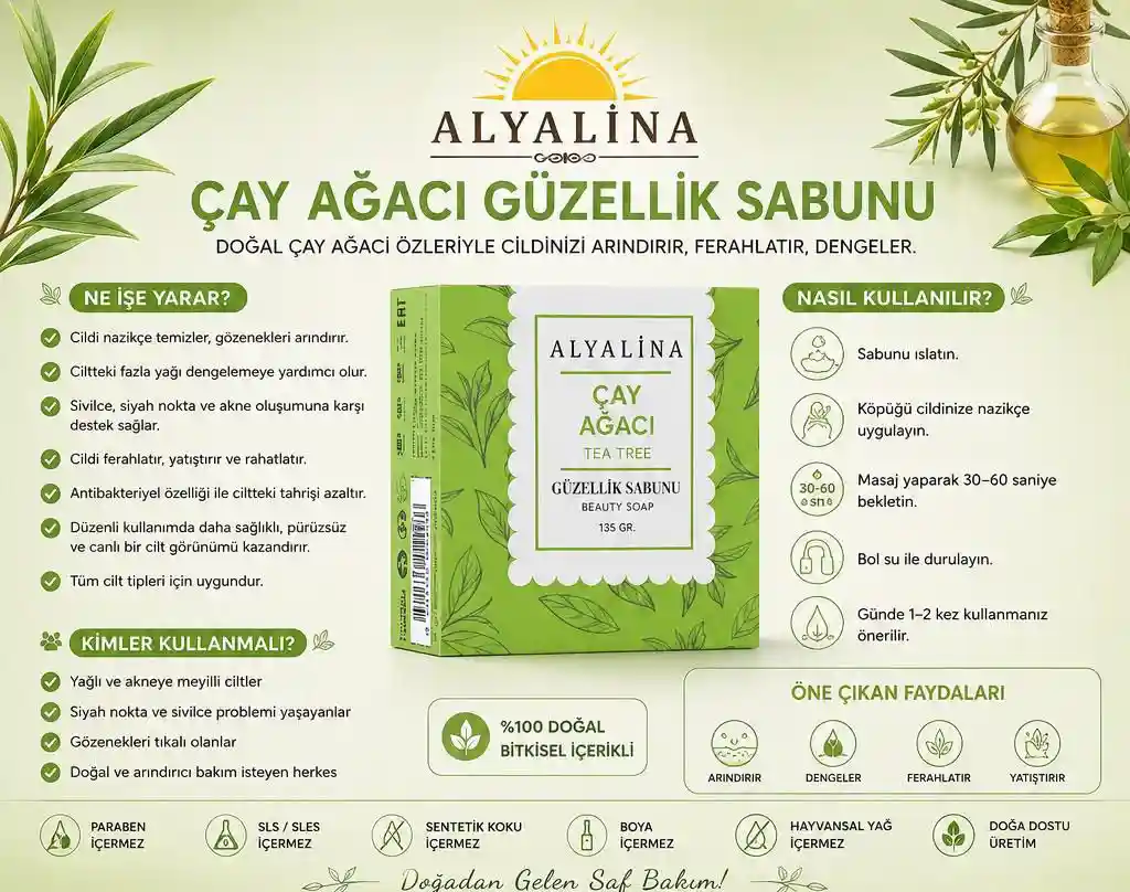 Doğal çay ağacı güzellik sabunu