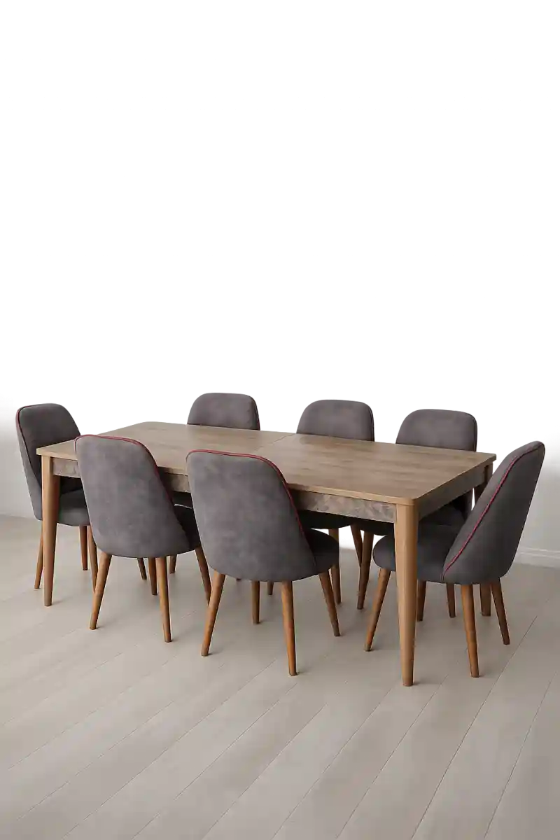 Modern tasarımlı yemek masası ve sandalyeler