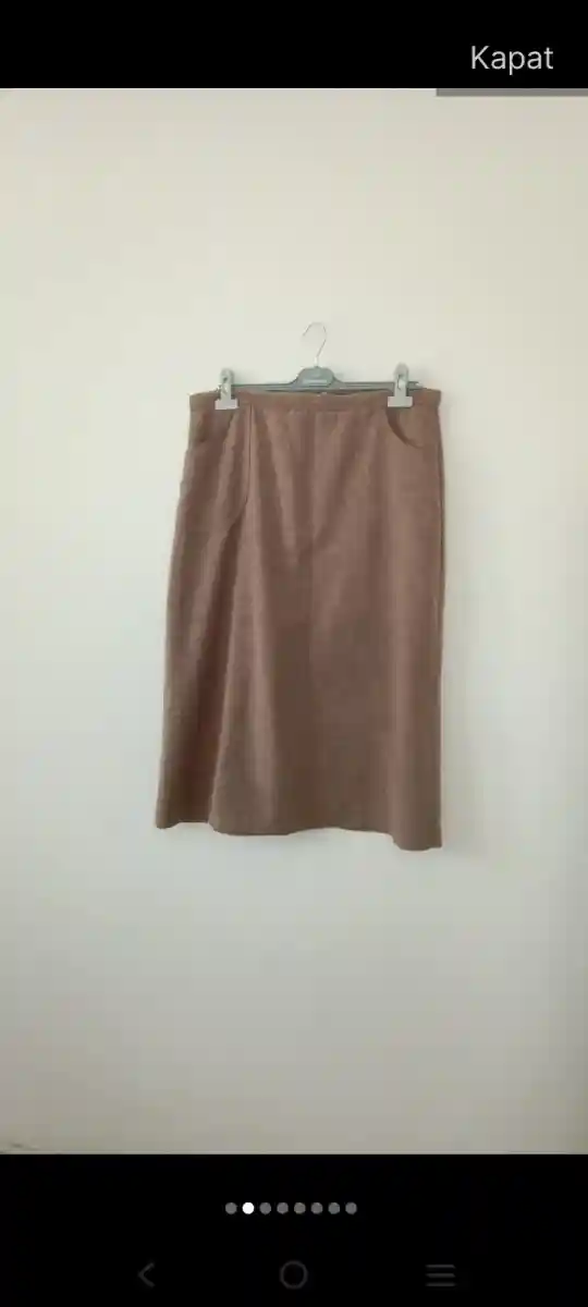Kahverengi midi etek
