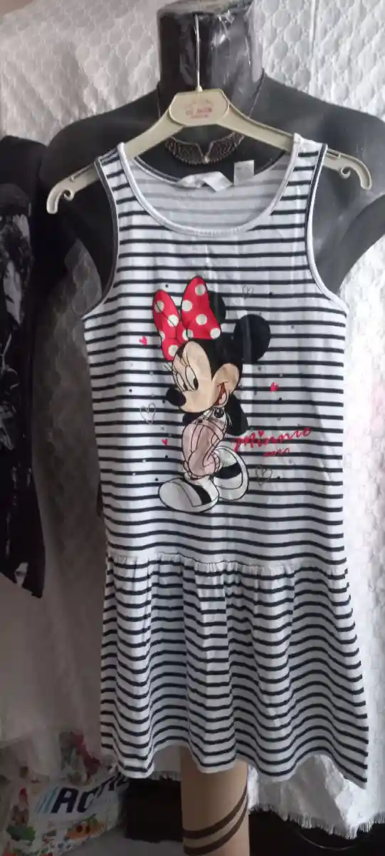 Minnie mouse desenli kız elbisesi
