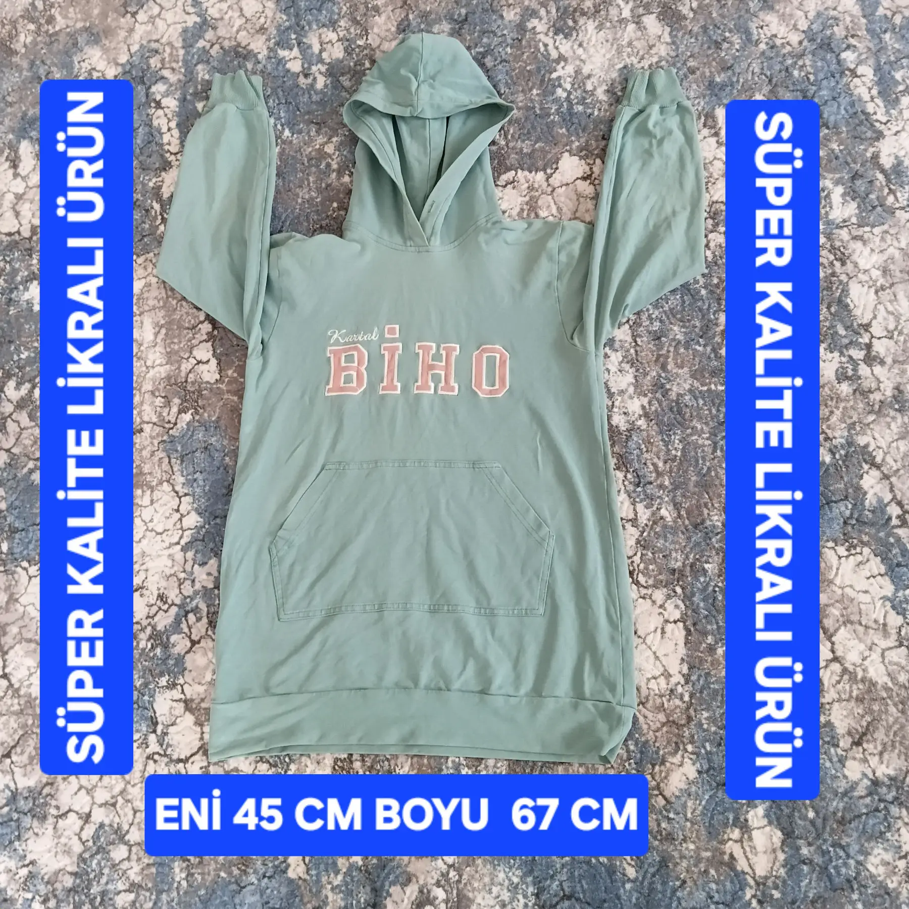 Yeşil kapüşonlu sweatshirt