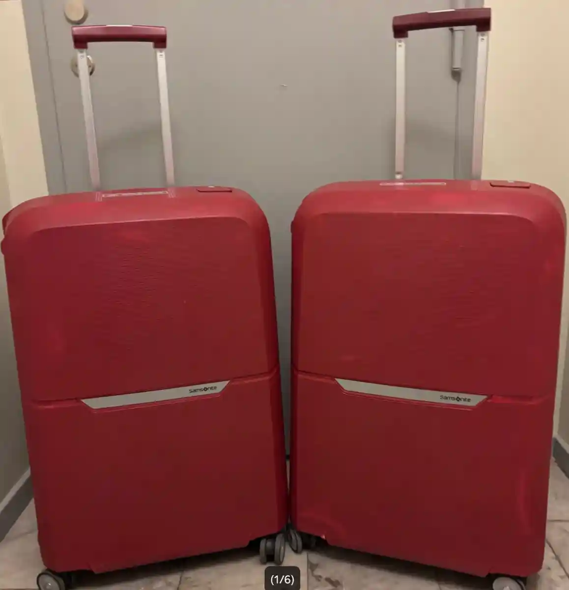 Samsonite spinner 75/28 kırmızı plastik unisex bavul