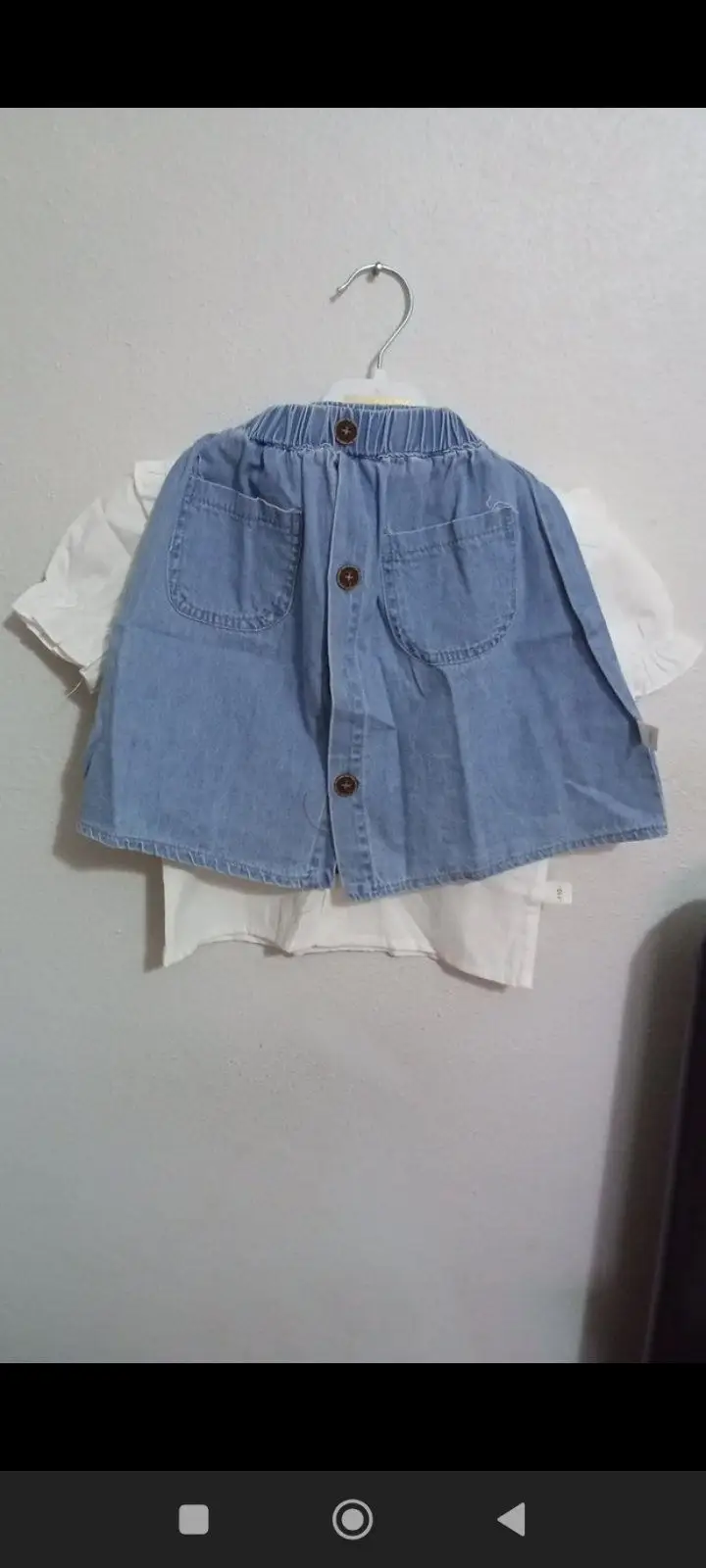 Denim etekli çocuk tişörtü