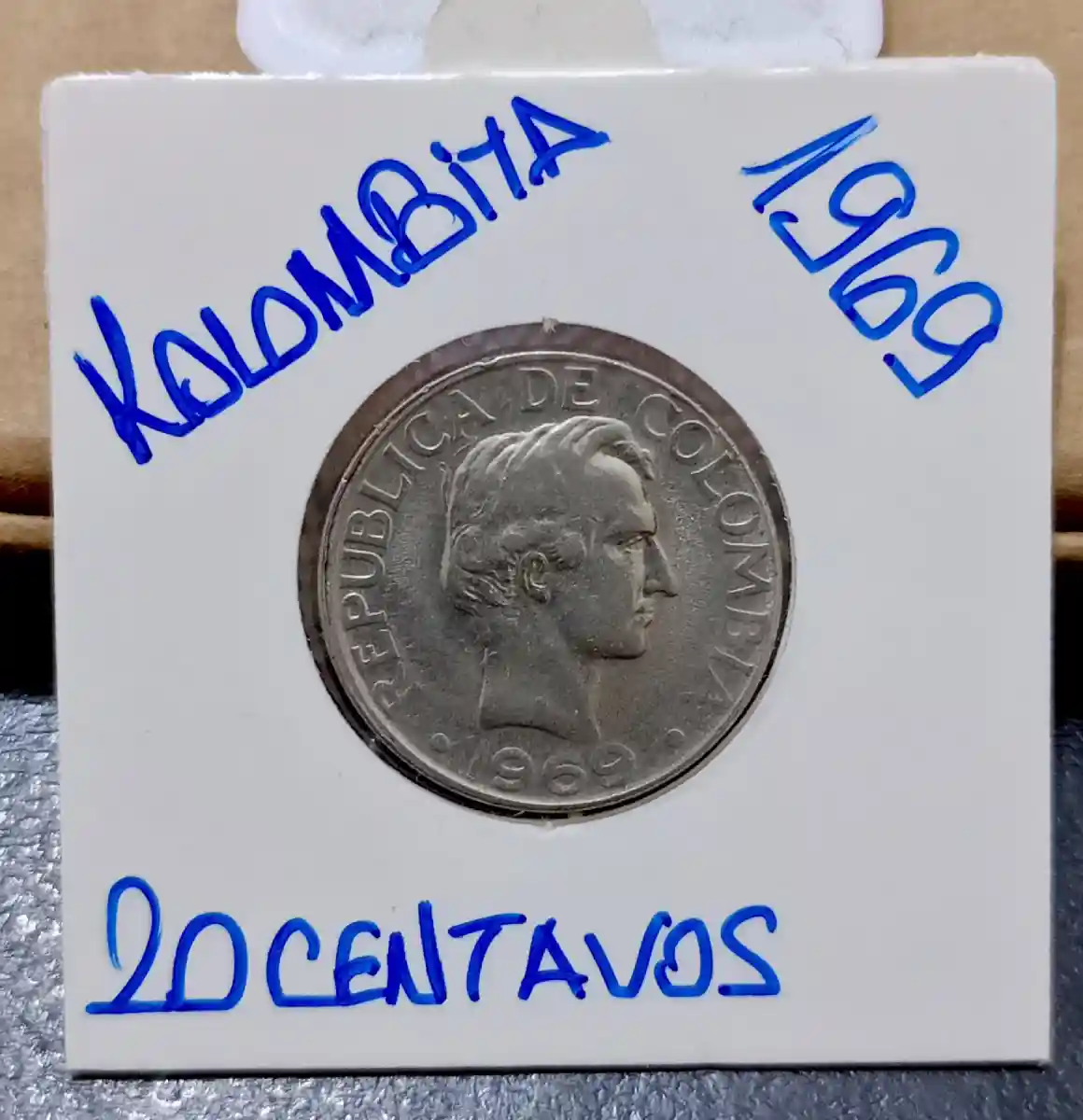 🇨🇴 1969 kolombiya mükemmel kondisyon 20 centavos madeni para