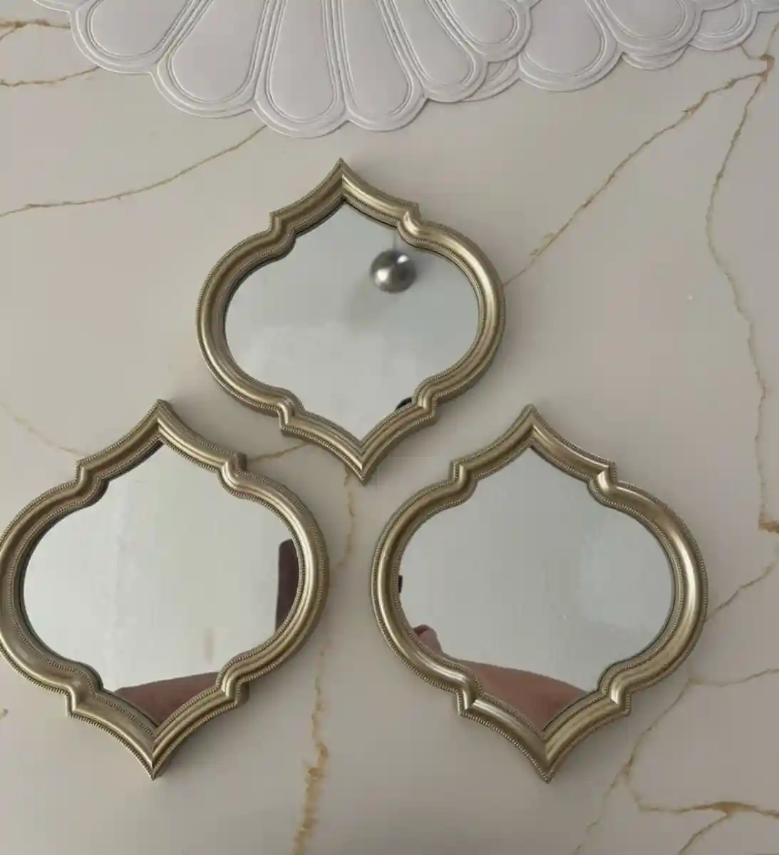 üçlü vintage dekoratif ayna seti