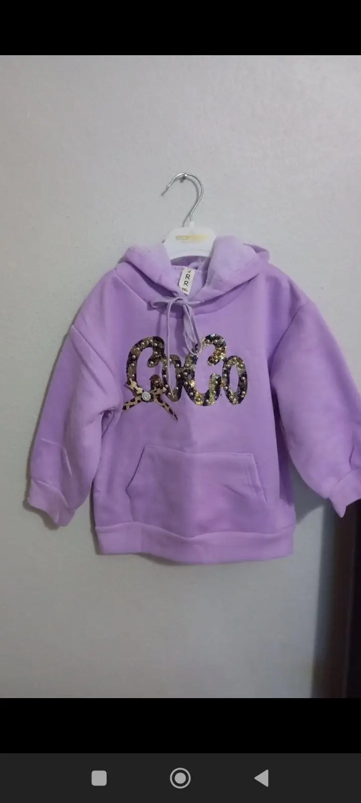 Mor kapüşonlu sweatshirt