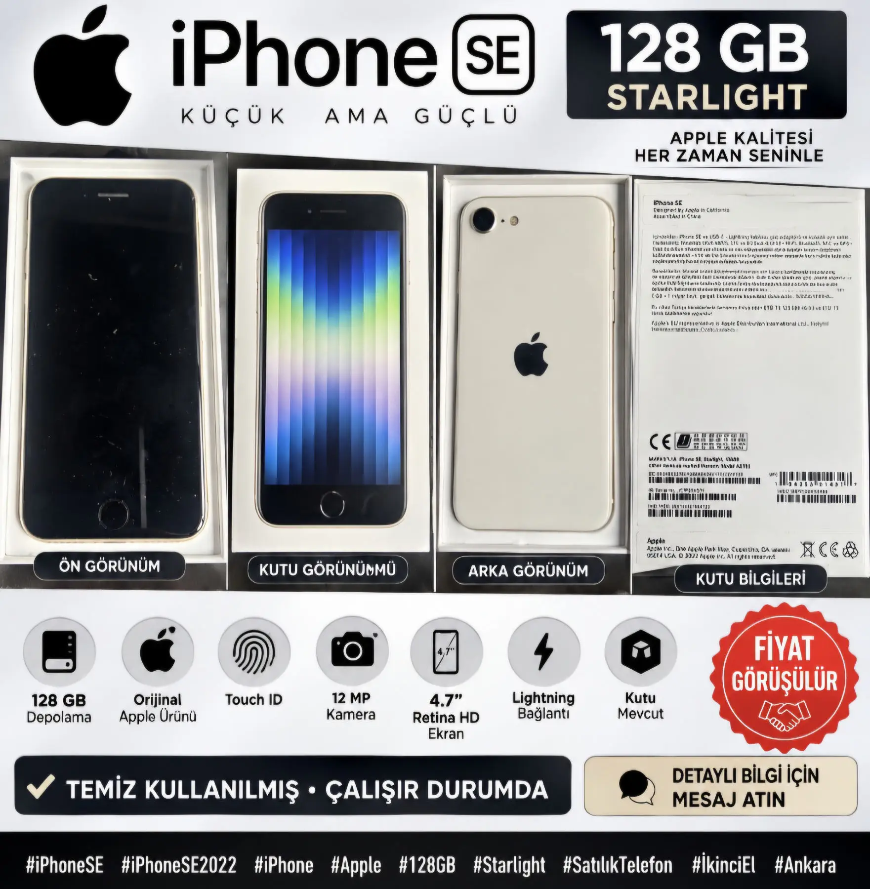 📱 apple iphone se 128 gb – starlight 3.nesi̇l