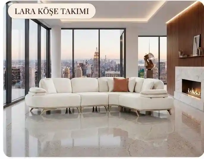 Modern beyaz köşe takımı