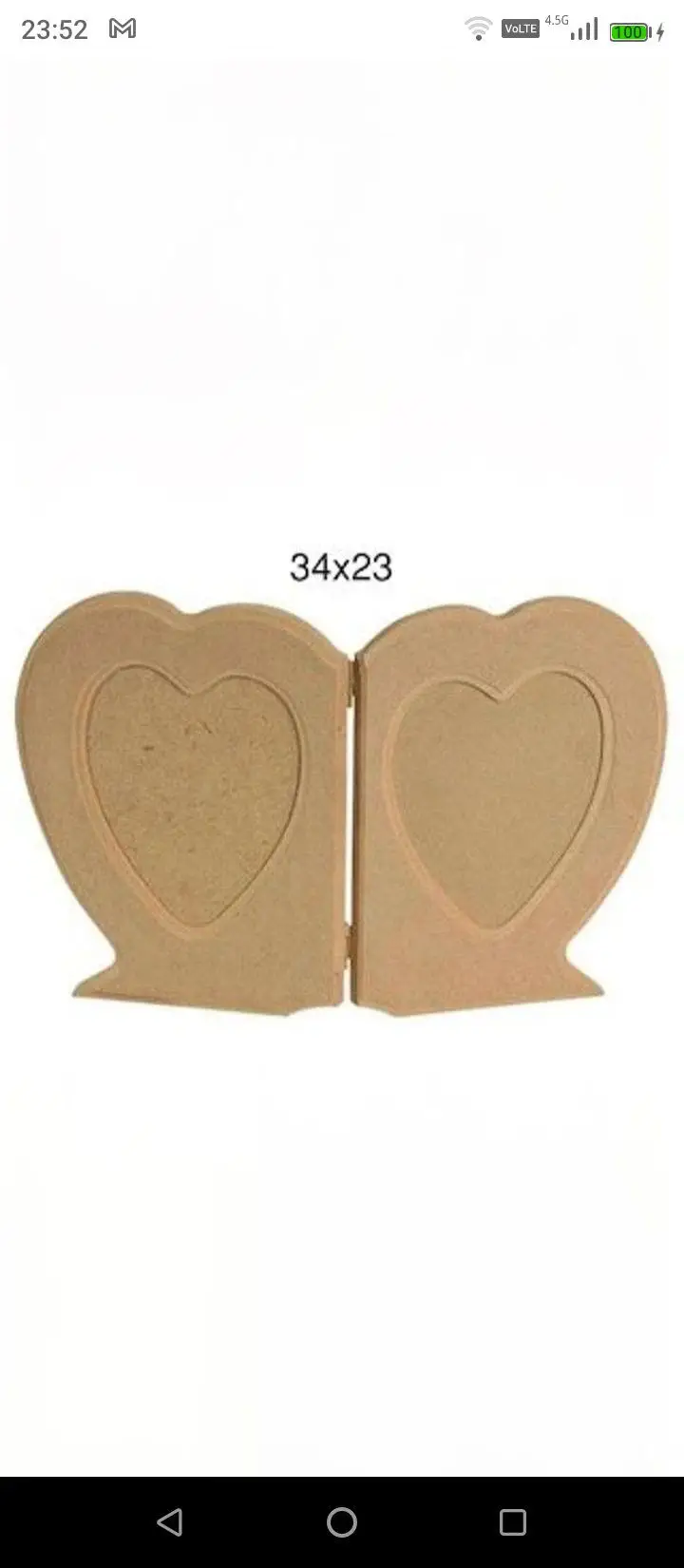 Yeni̇/mdf resim çerçevesi 34x23 cmdoğal kahverengi ahşap çiftli fotoğraf çerçevesi, ortadan ment