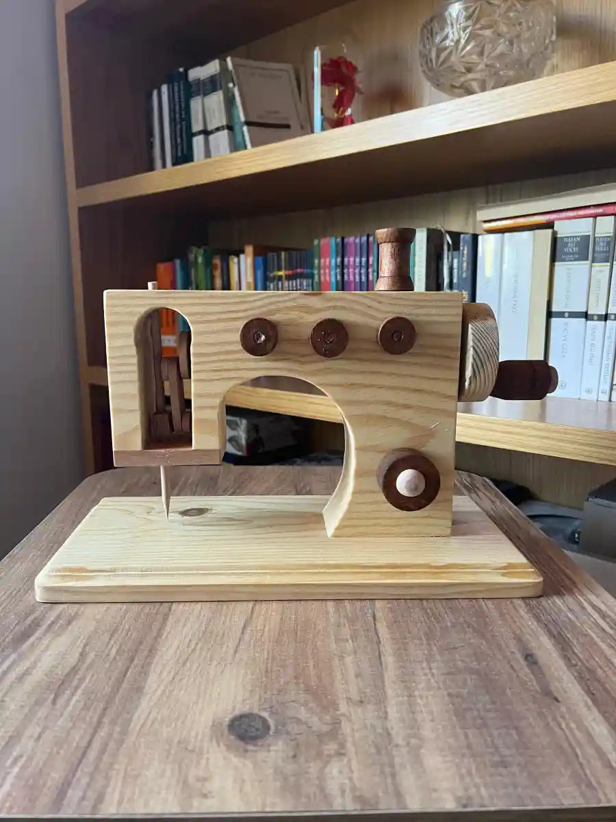 Ahşap dikiş makinesi / dekoratif ev süsü