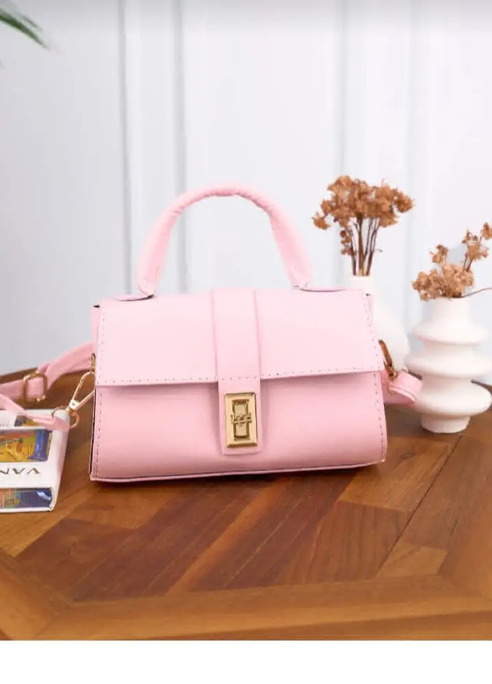 şık pembe el çantası