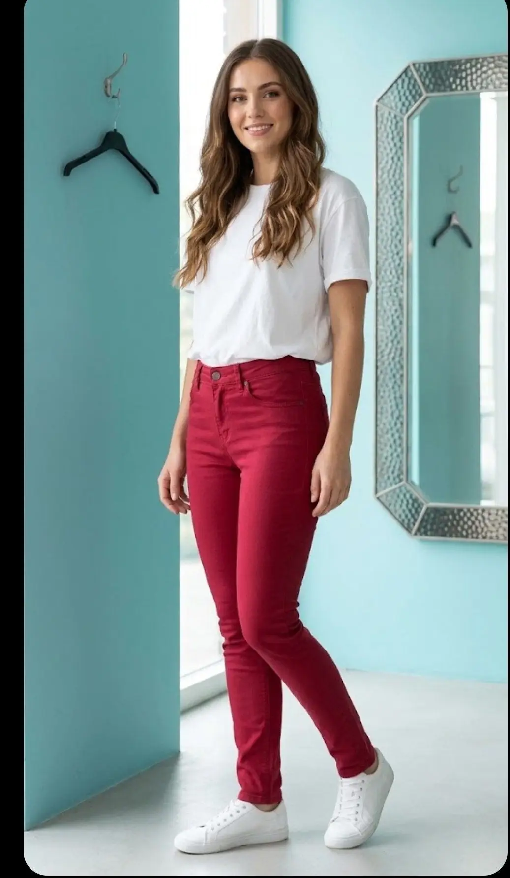 Bordo bayan skinny likralı pantalon
