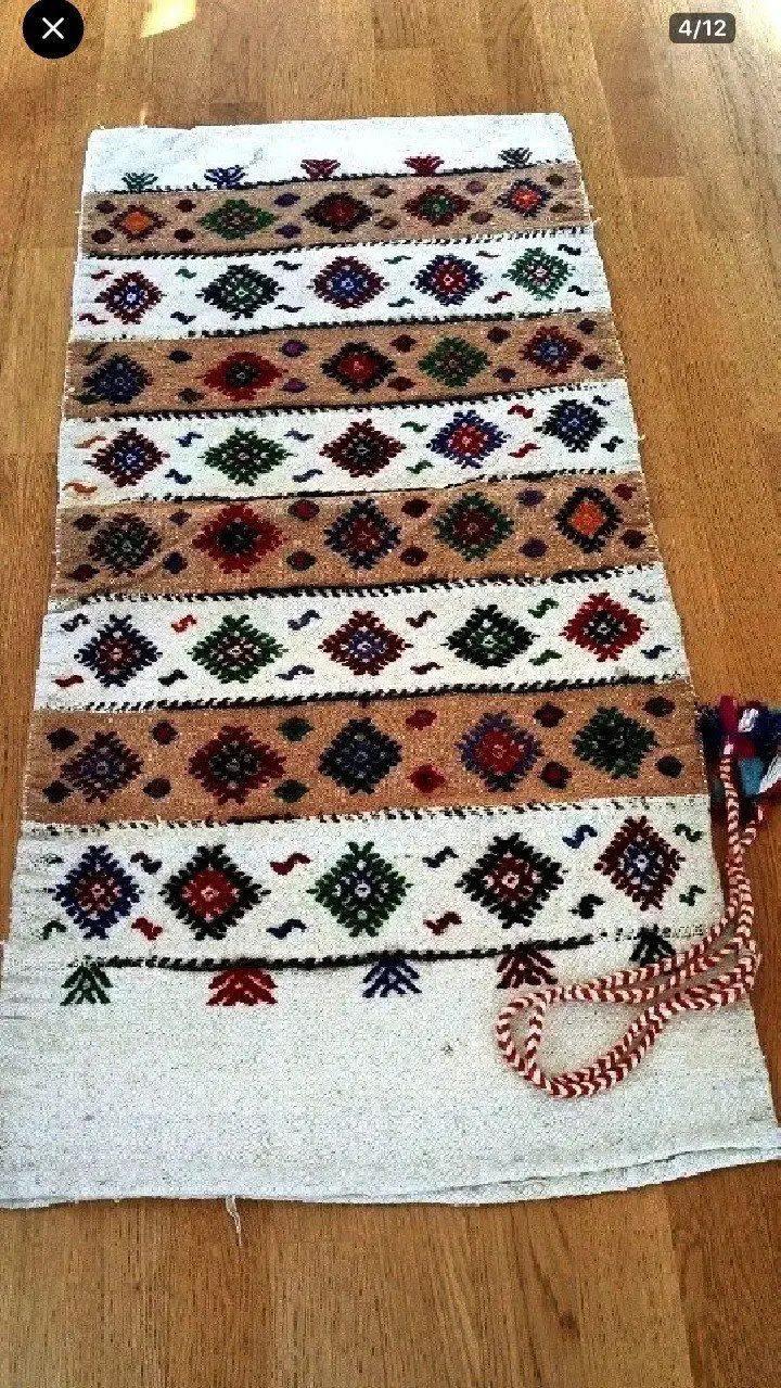 Desenli el dokuması kilim çuval