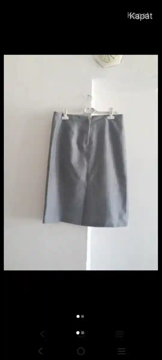 şık gri etek