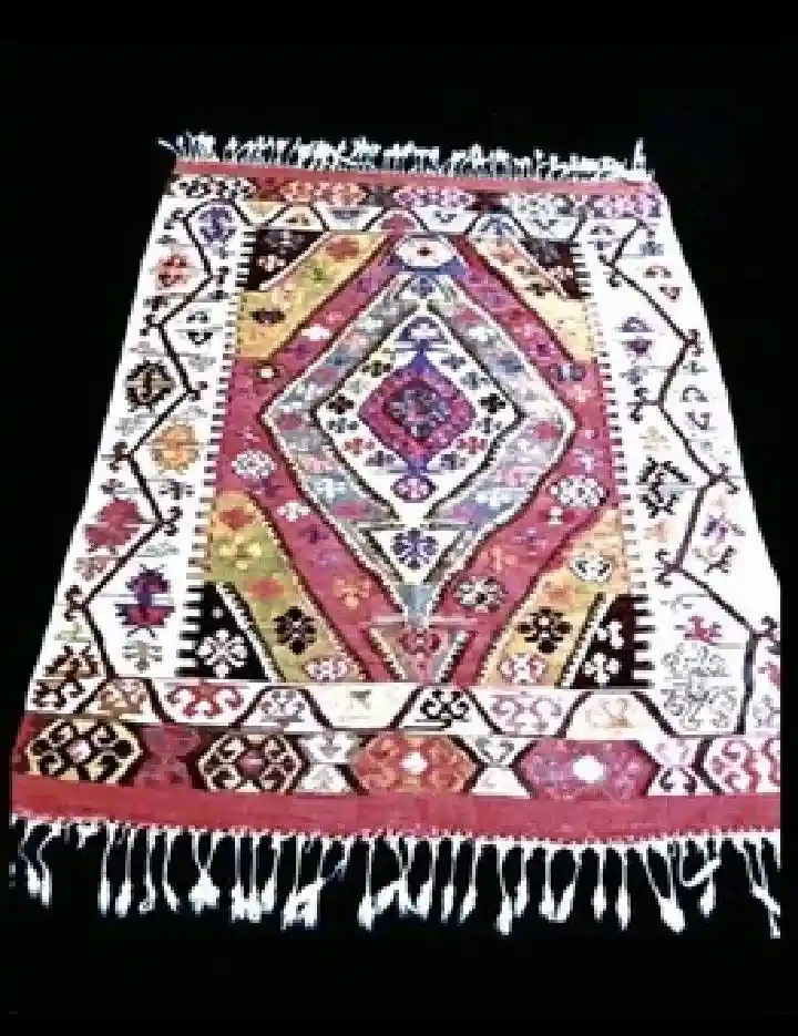 Renkli el dokuması dekoratif yün antika kilim