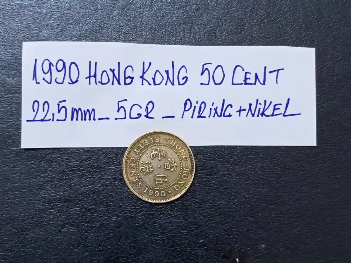 1990 hong kong 50 sent madeni para