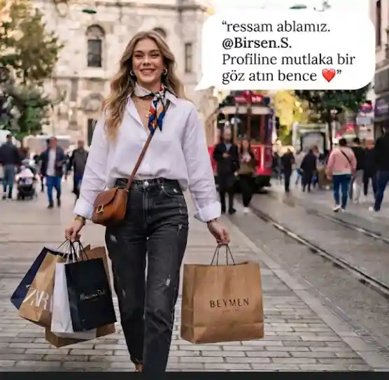 Alışverişte şık kombin
