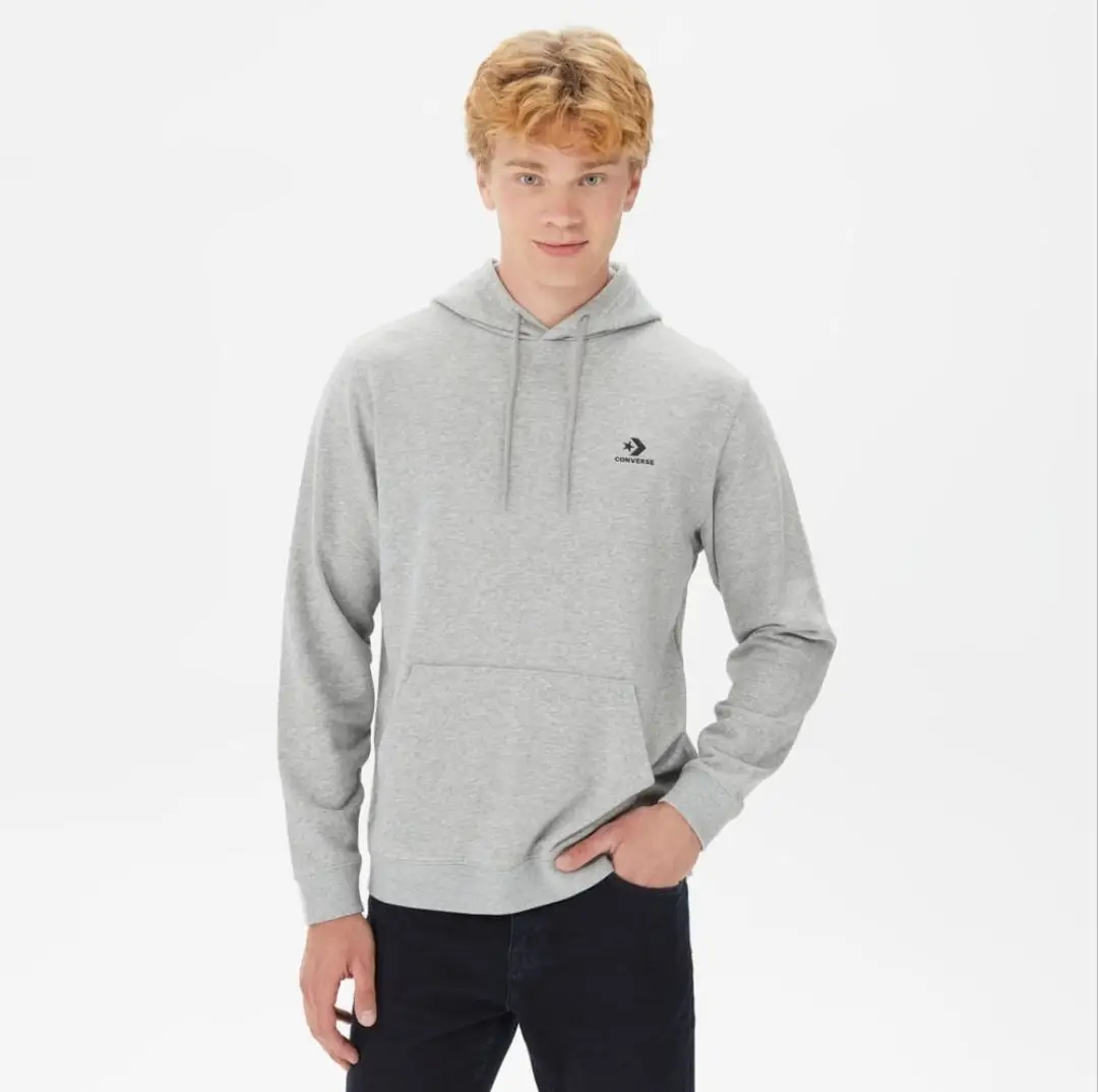 Gri kapüşonlu sweatshirt