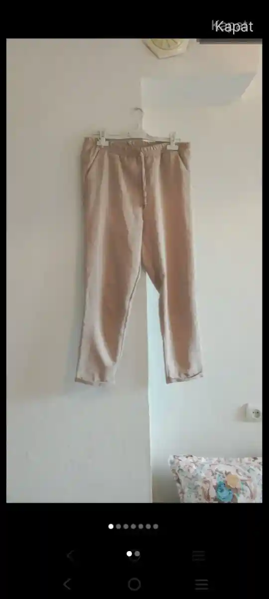 Pudra renkli kadın pantolonu