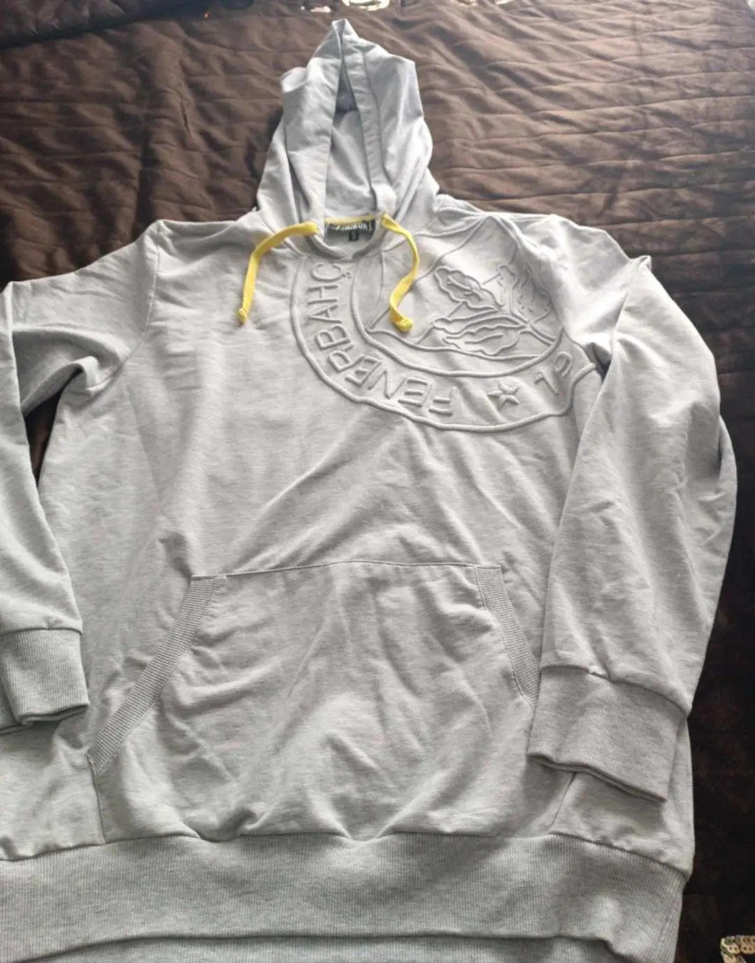 Fenerbahçe logolu gri kapüşonlu sweatshirt